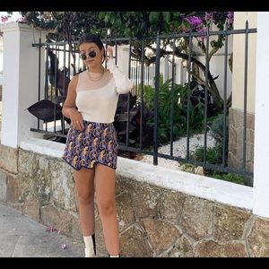 Zara printed mini skirt